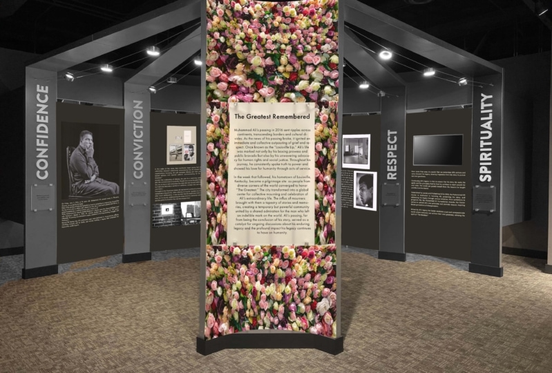 Mockup photo of The Greatest Remembered exhibit from the front