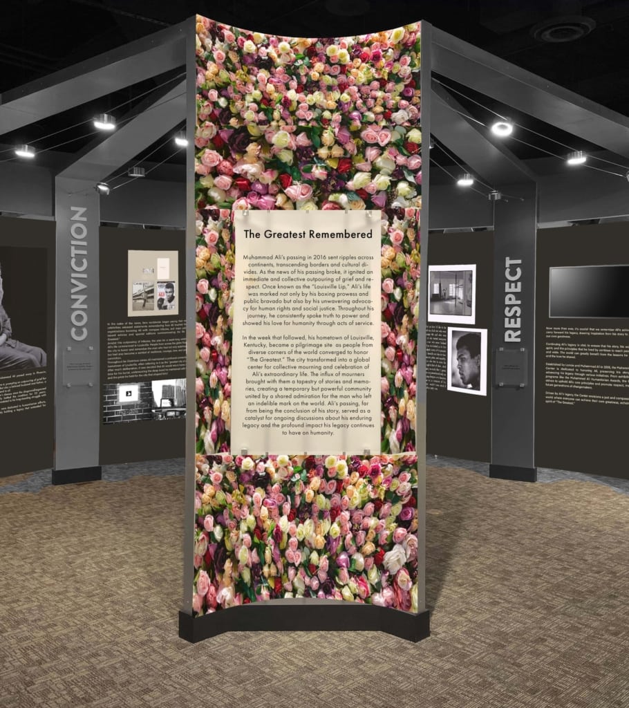 Mockup photo of The Greatest Remembered exhibit from the front