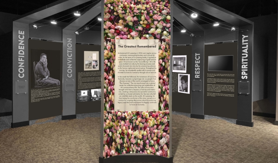 Mockup photo of The Greatest Remembered exhibit from the front