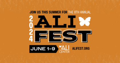 Text "Join us this summer for our 8th Annual Ali Fest" with Ali Fest logo and dates June 1-9