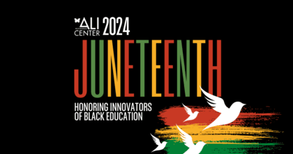 Ali Center and Association for Teaching Black History in KY logo with text "Juneteenth Honoring Innovators of Black Education"
