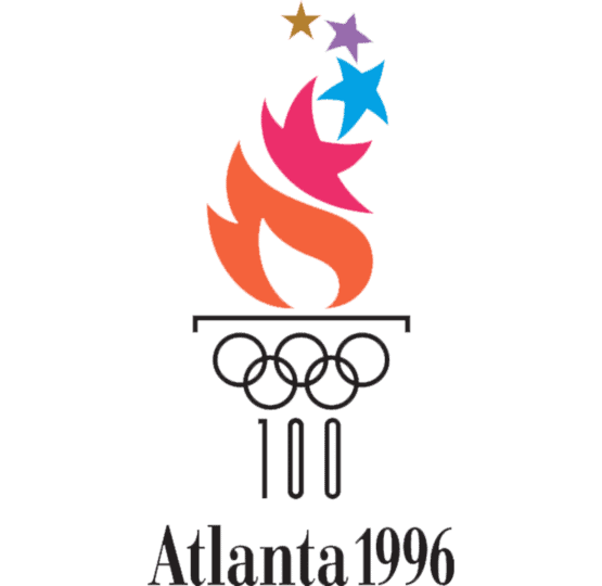 Logo for the 1996 Atlanta Olympic Games with stylized torch