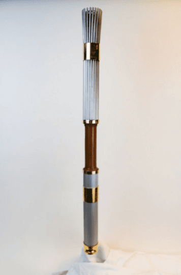 Photo of the 1996 Olympic Torch on white background