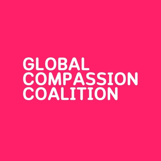 Global Compassion Coalition text on pink background