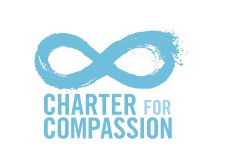 Charter for Compassion logo with blue infinity symbol