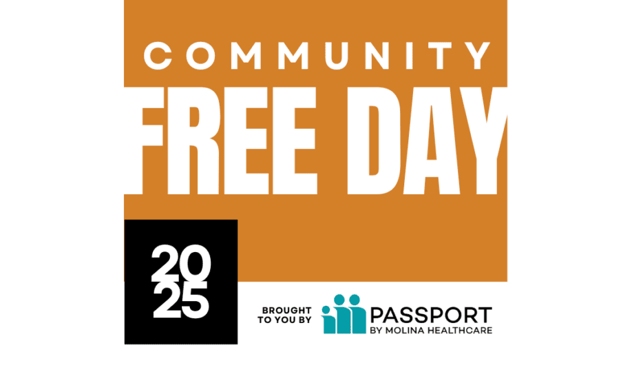 Text "Community Free Day 2025" with Passport by Molina Healthcare logo