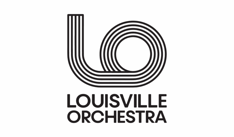 Black and white Louisville Orchestra logo