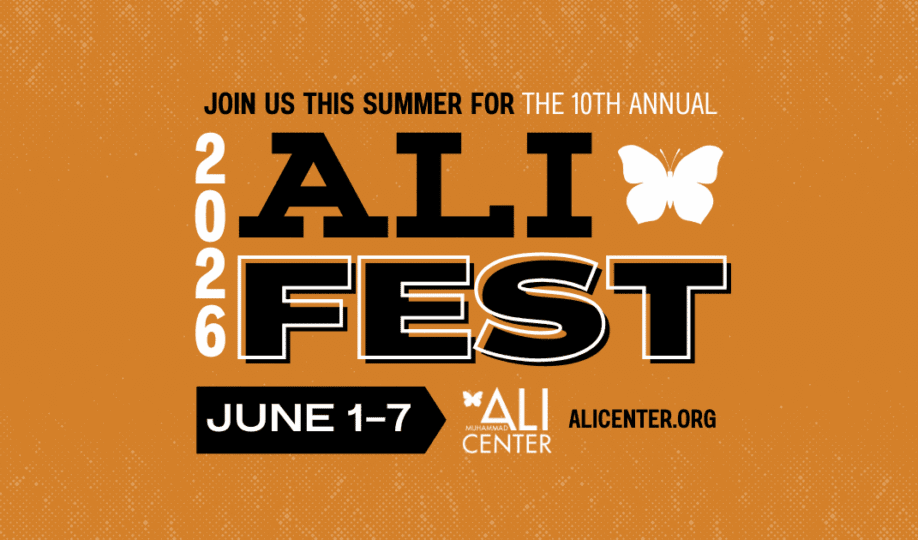 Ali Fest logo on orange background featuring text "Join us this summer for our 10th Annual Ali Fest"