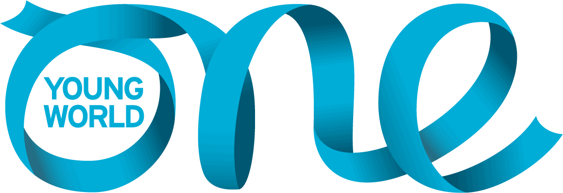 One Young World logo in blue